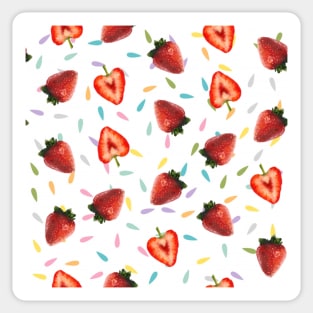Strawberries white background Sticker